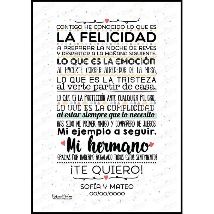 Lámina personalizada - Contigo he conocido lo que es la felicidad Lámina personalizada - Contigo he conocido lo que es la felicidad