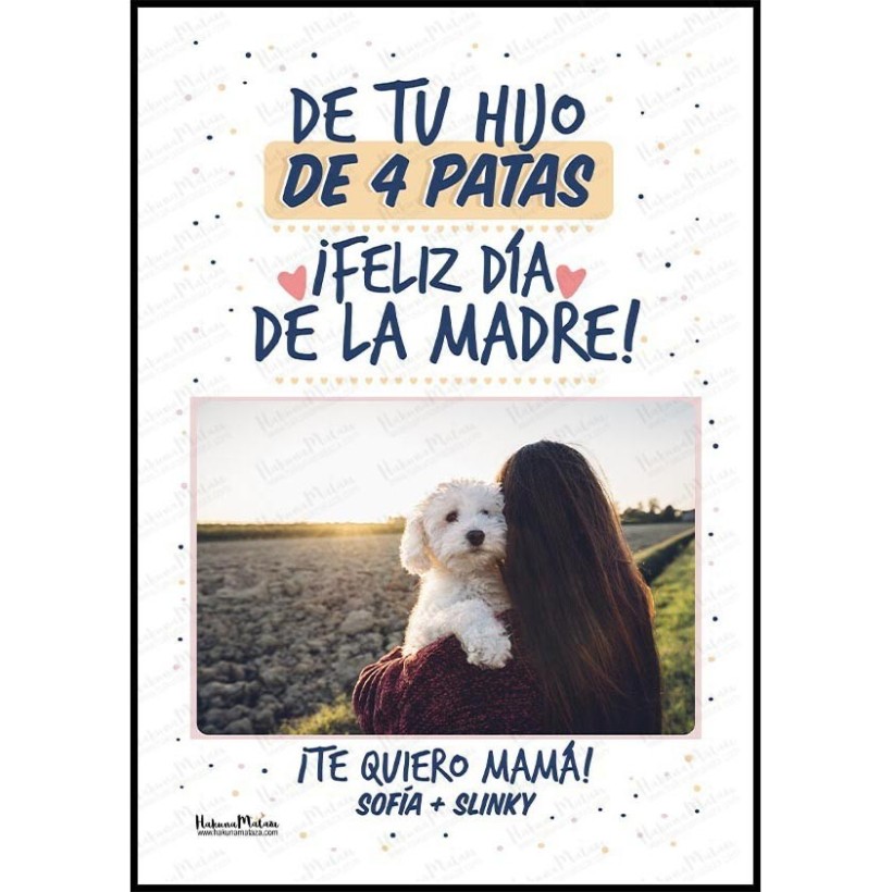Lámina personalizada con foto - De tu hijo de 4 patas 2