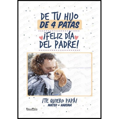 Lámina personalizada con foto - De tu peque de 4 patas