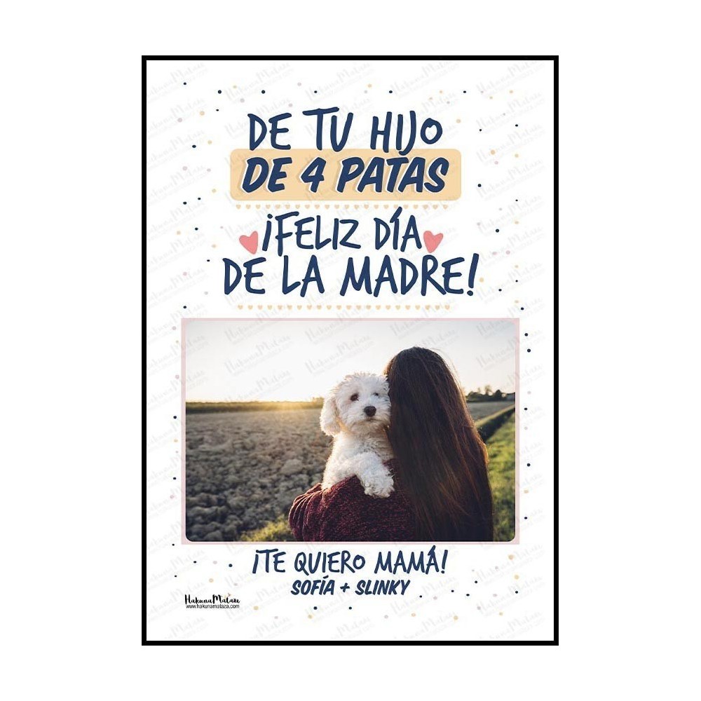 Lámina personalizada con foto - De tu peque de 4 patas