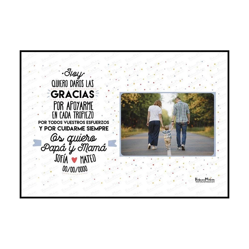 Lámina personalizada con foto - Gracias por estar siempre a mi lado