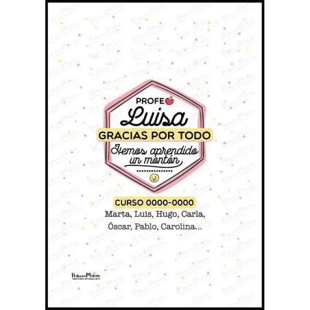 Lámina personalizada - Profesor gracias por todo