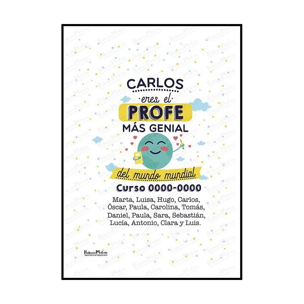 Lámina personalizada - Eres la profe más genial