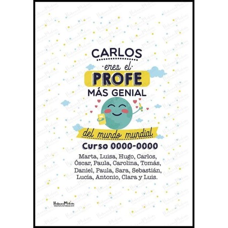 Lámina personalizada - Eres la profe más genial Lámina personalizada - Eres la profe más genial