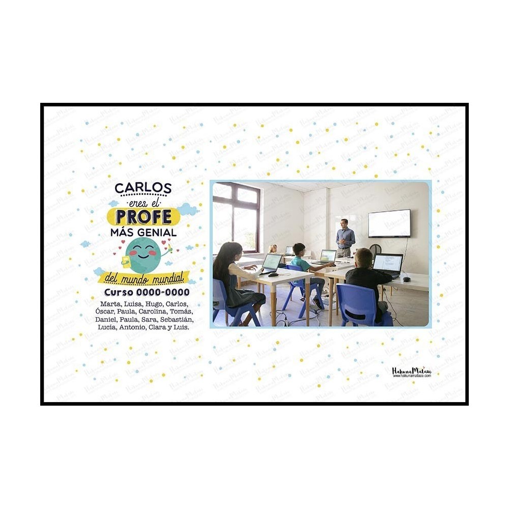 Lámina personalizada con foto - Eres la profe más genial
