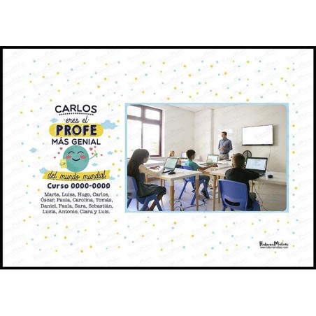 Lámina personalizada con foto - Eres la profe más genial Lámina personalizada con foto - Eres la profe más genial