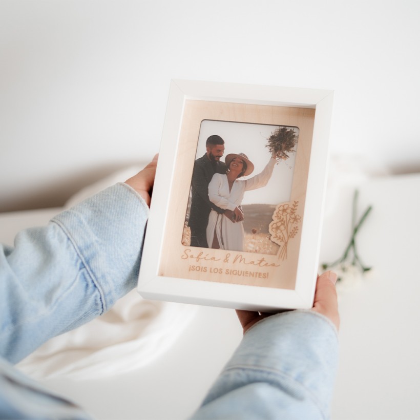 Marco de fotos personalizado - Relieve floral