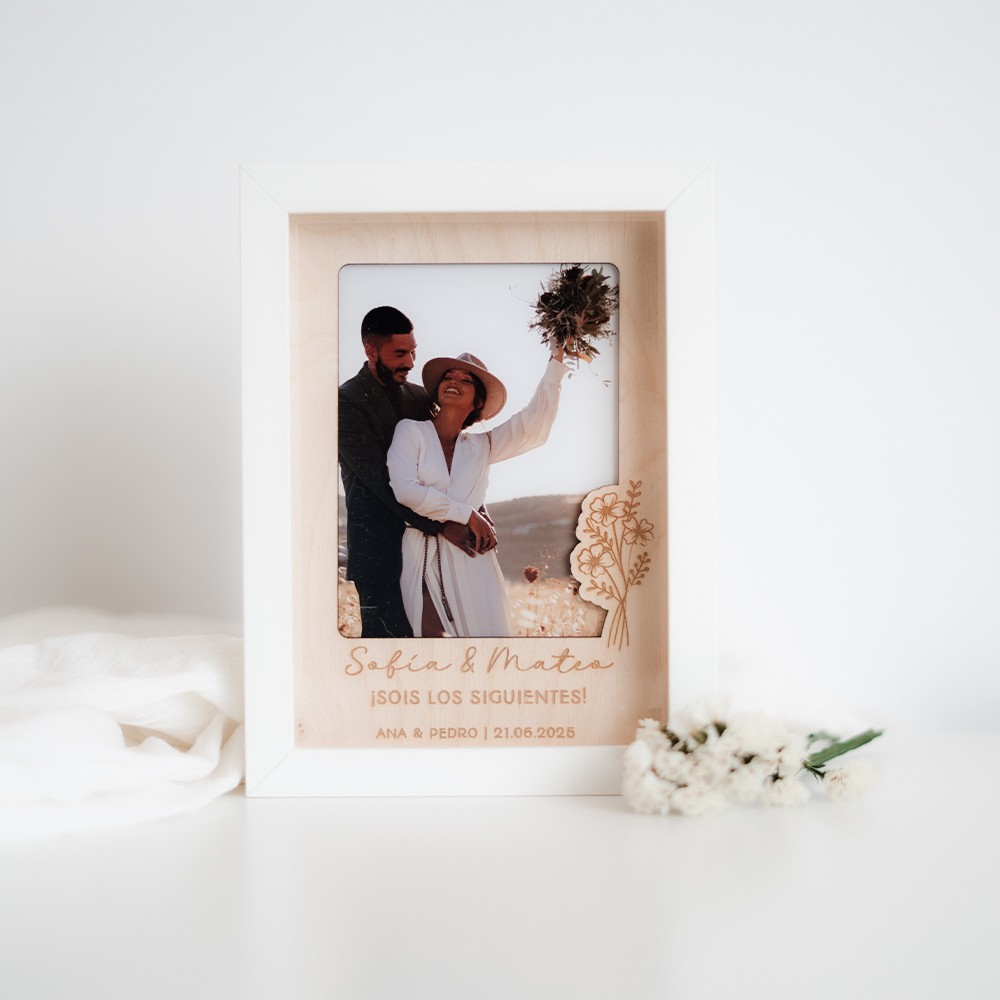 Marco de fotos personalizado - Relieve floral