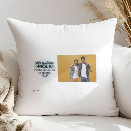 Cojín personalizado con foto - Ser [Padrino/Madrina/rol] mola