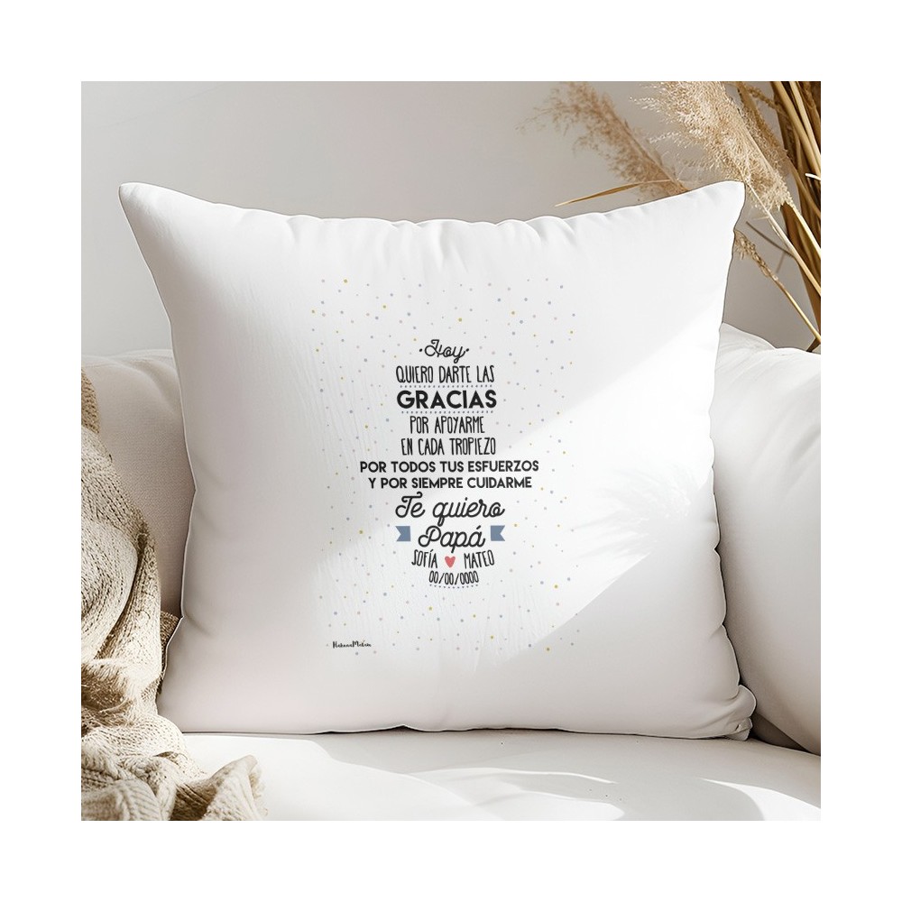 Cojín personalizado - Te quiero [Papá / Mamá / nombre / rol]