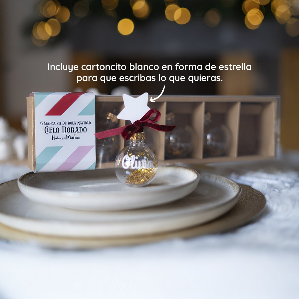 Pack 6 marcasitios Navidad - Cielo dorado