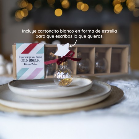 Pack 6 marcasitios Navidad - Cielo dorado