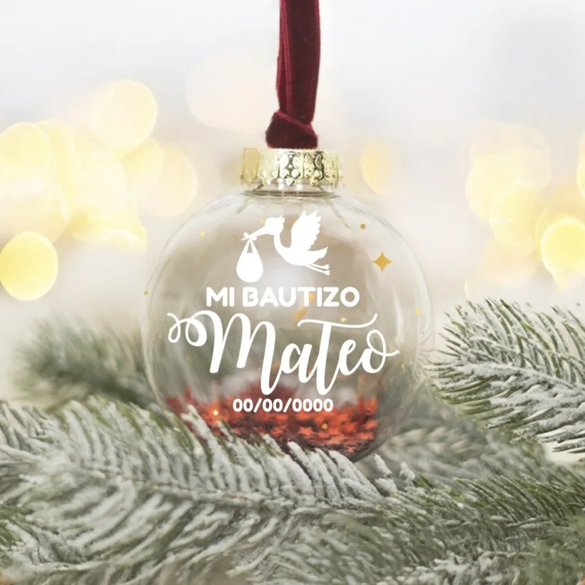 Bola de Navidad personalizada - Mi bautizo | Hakuna Mataza