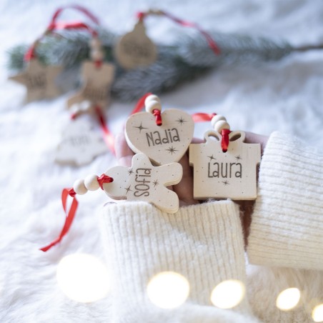 Adorno Navidad madera formas - Nombre
