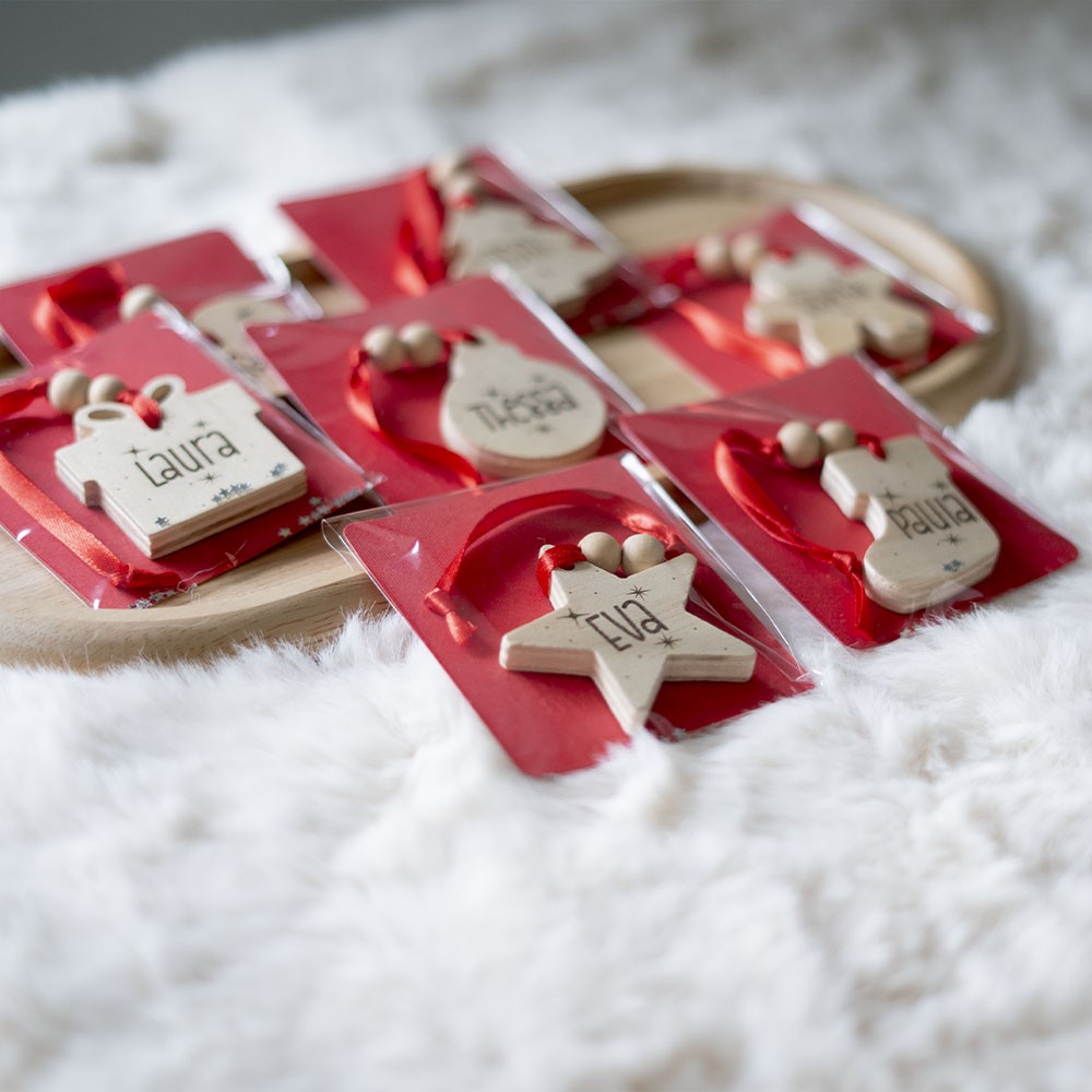 Adorno Navidad madera formas - Nombre