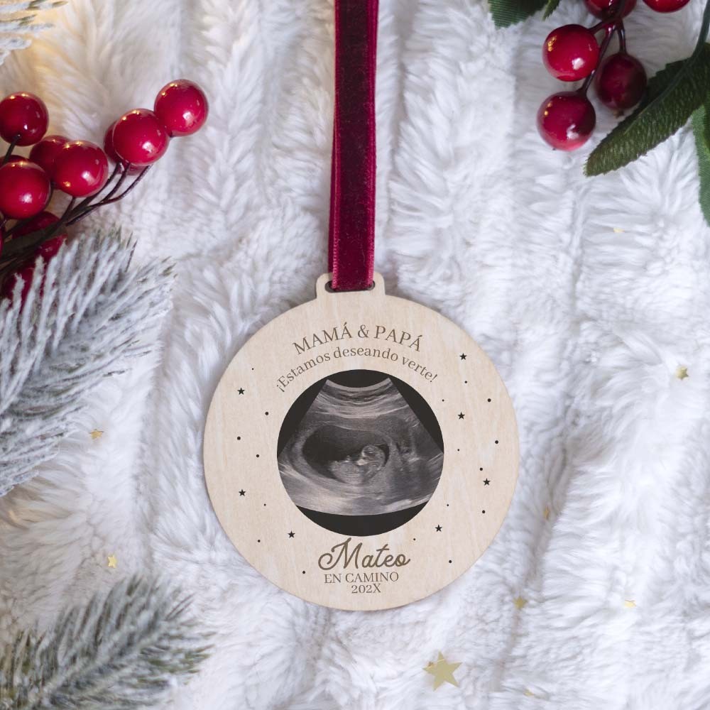 Adorno Navidad con foto - Ecografía