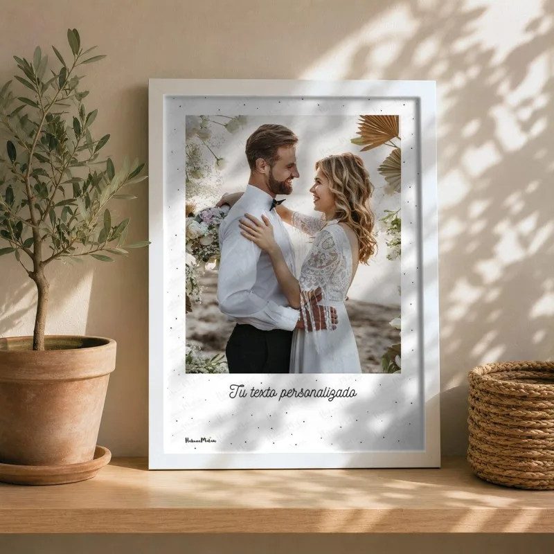 Lámina personalizada estilo Polaroid con foto - Tu texto