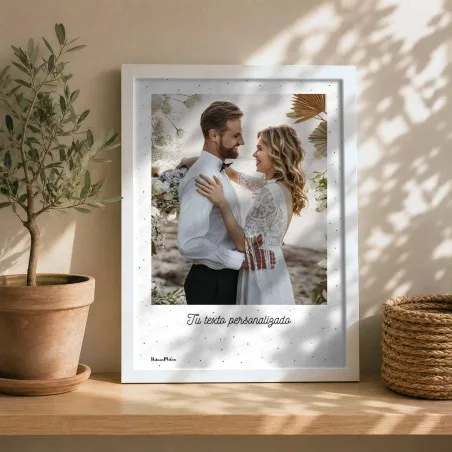 Lámina personalizada estilo Polaroid con foto - Tu texto