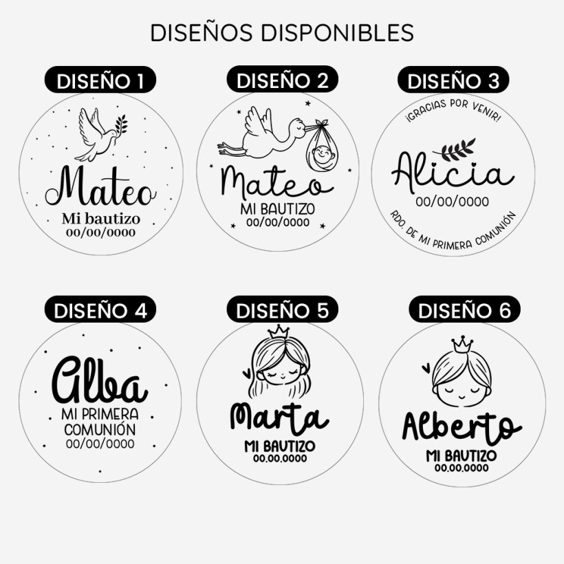 Vela tapa madera personalizada - Bautizo y Comunión 2