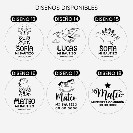 Vela tapa madera personalizada - Bautizo y Comunión