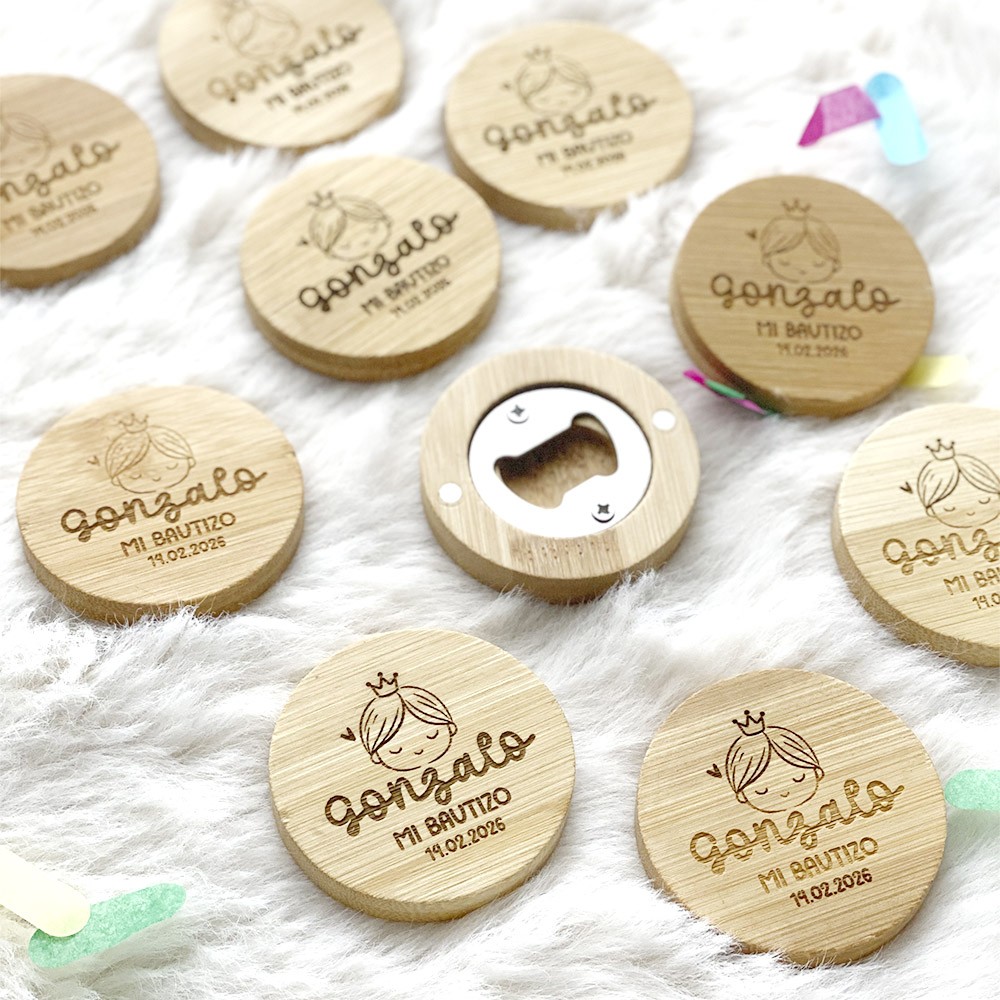 Abridor de madera personalizado - Bautizo y...