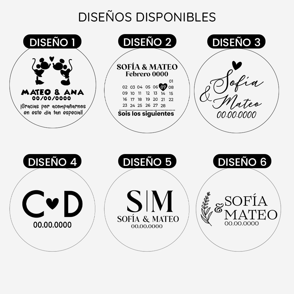 Vela tapa madera personalizada - Bodas