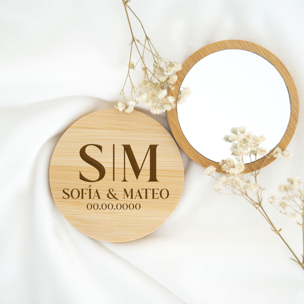 Espejo de madera personalizado (Bodas)