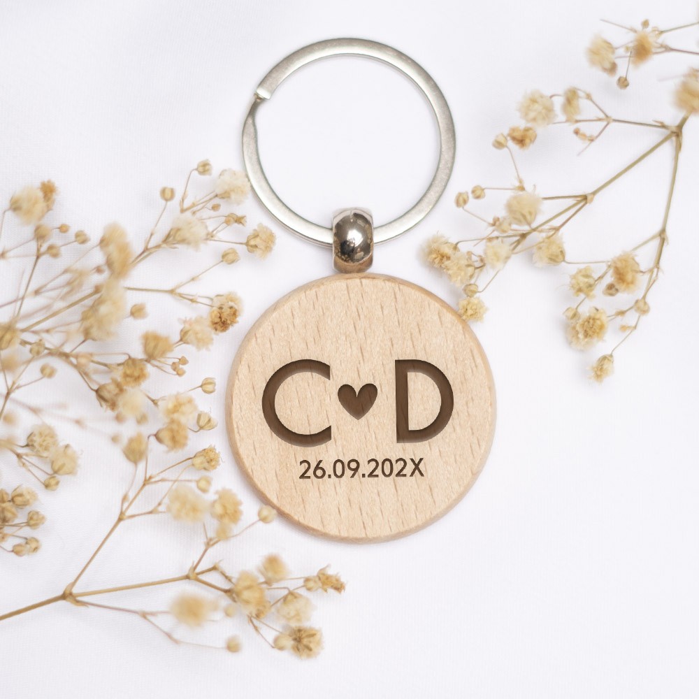 Llavero de madera / Bodas