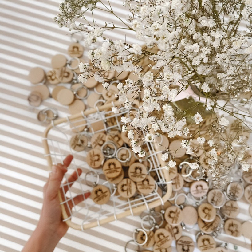 Llavero de madera / Bodas