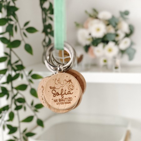 Llavero de madera / Bautizo y Comunión