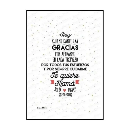 Lámina personalizada - Te quiero Mamá · detalle