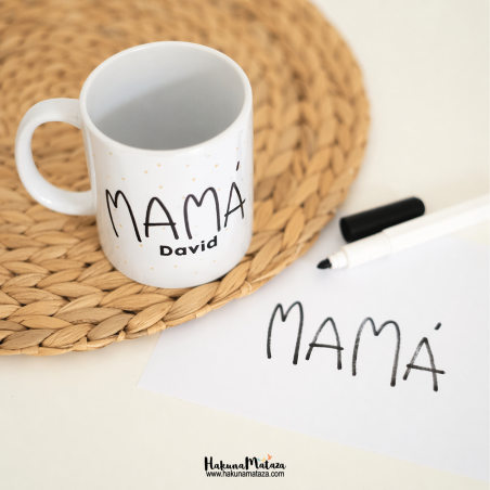 Taza personalizada - Escritura niños Color asa e interior-Blanco
