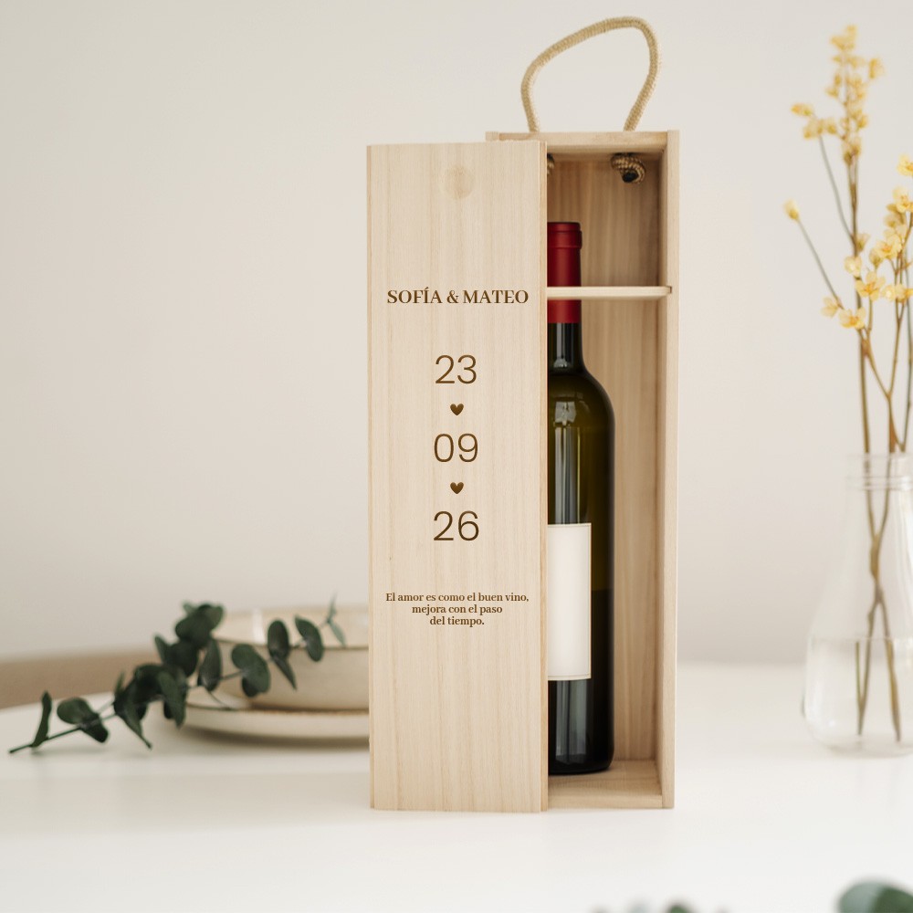 Caja de vino personalizada