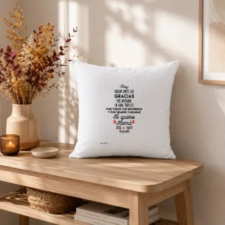 Cojín personalizado - Te quiero [Papá / Mamá / nombre / rol] · otra vista