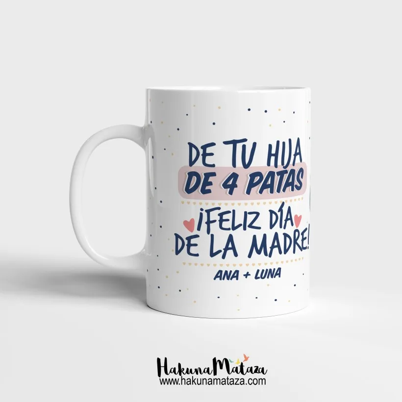 Taza personalizada con foto - De tu hijo / hija de cuatro patas (Día de la Madre) | Hakuna Mataza