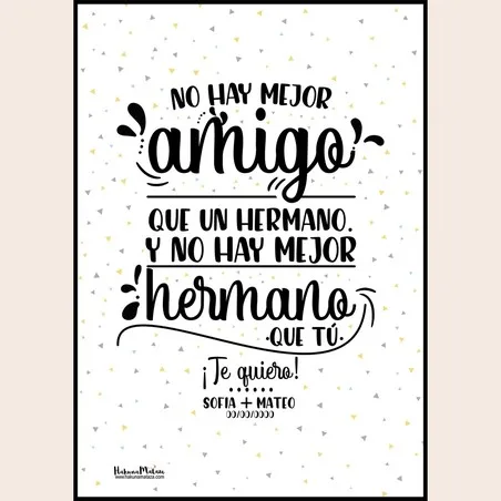 Lámina personalizada - No hay mejor amigo que un hermano · detalle