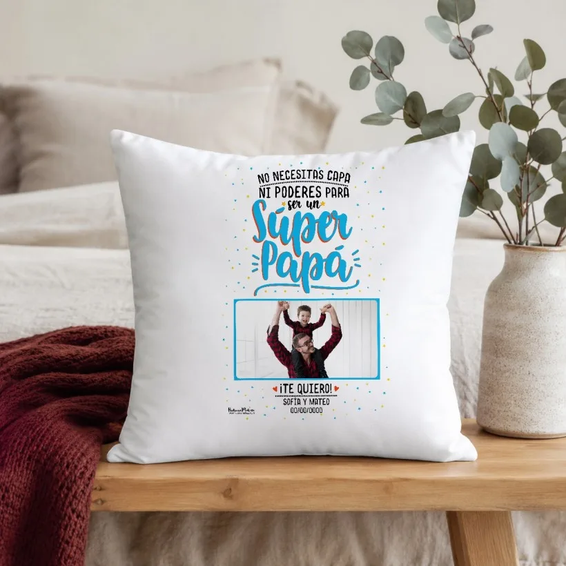 Cojín con foto - Súper Papá