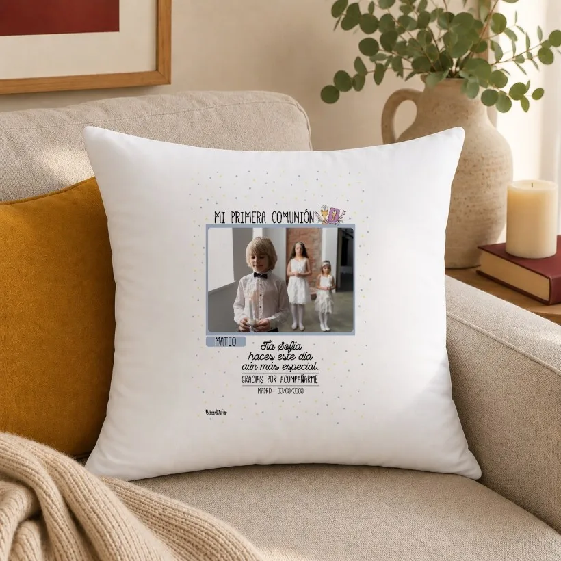 Cojín con foto - Azul