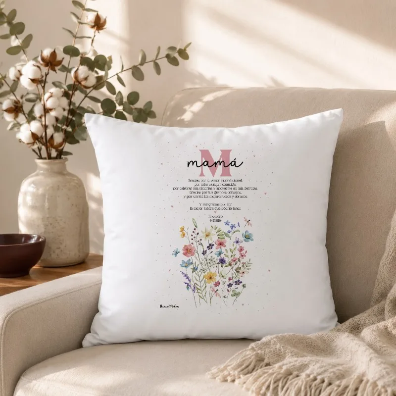 Cojín - Inicial floral