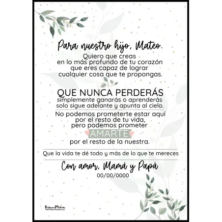 Lámina personalizada - Para nuestro hijo