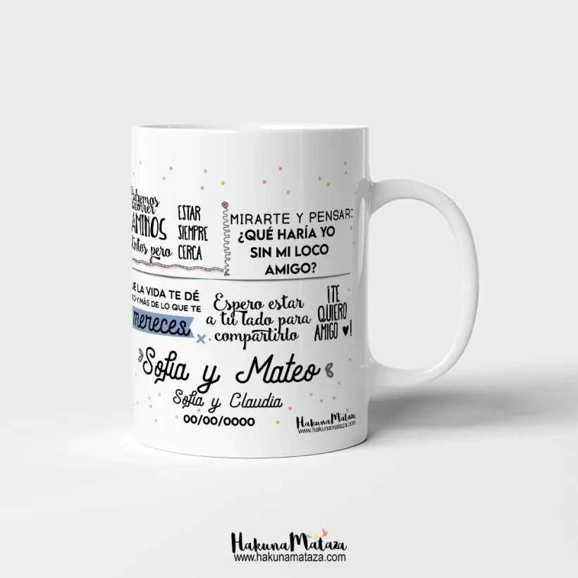 Taza personalizada - Amiga, cuántas cosas hemos compartido | Hakuna Mataza 2