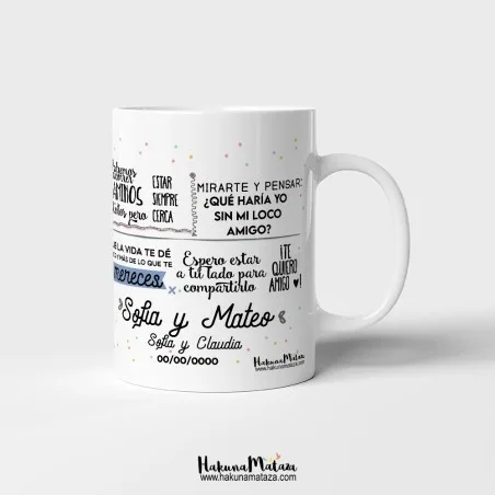 Taza personalizada - Amiga, cuántas cosas hemos compartido · detalle