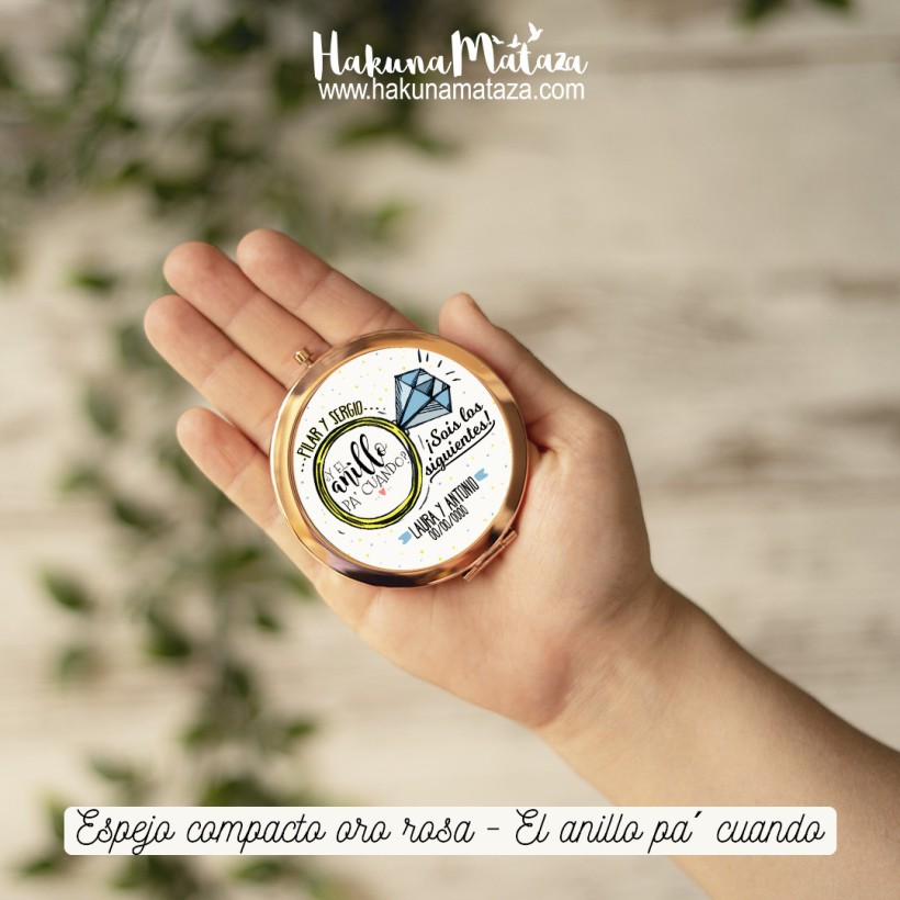 Espejo compacto oro rosa - ¿El anillo pa´cuando?
