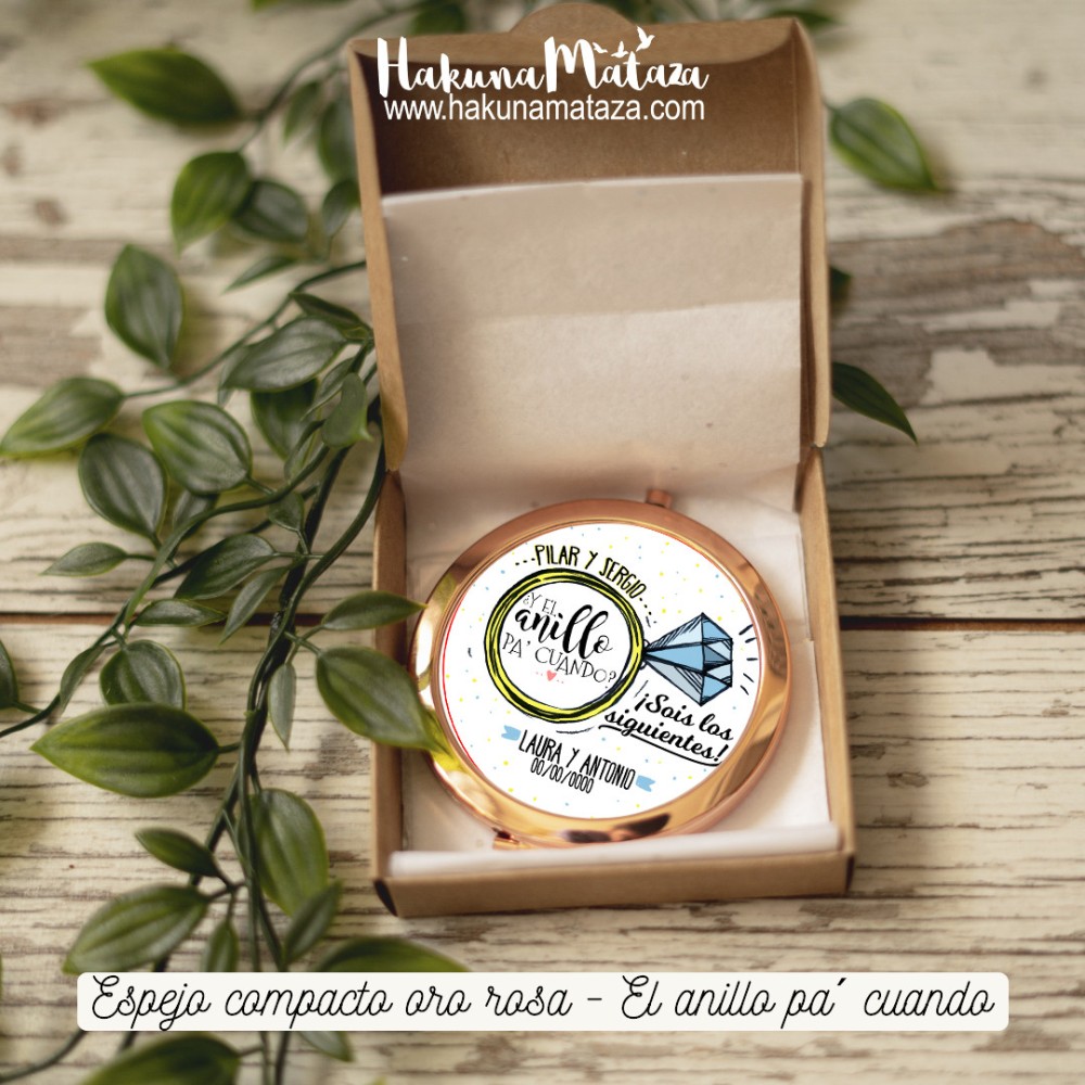 Espejo compacto oro rosa - ¿El anillo pa´cuando?
