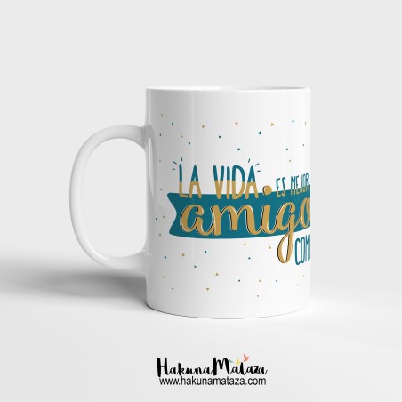 Taza personalizada - La vida es mejor con amigos como tú Taza personalizada - La vida es mejor con amigos como tú