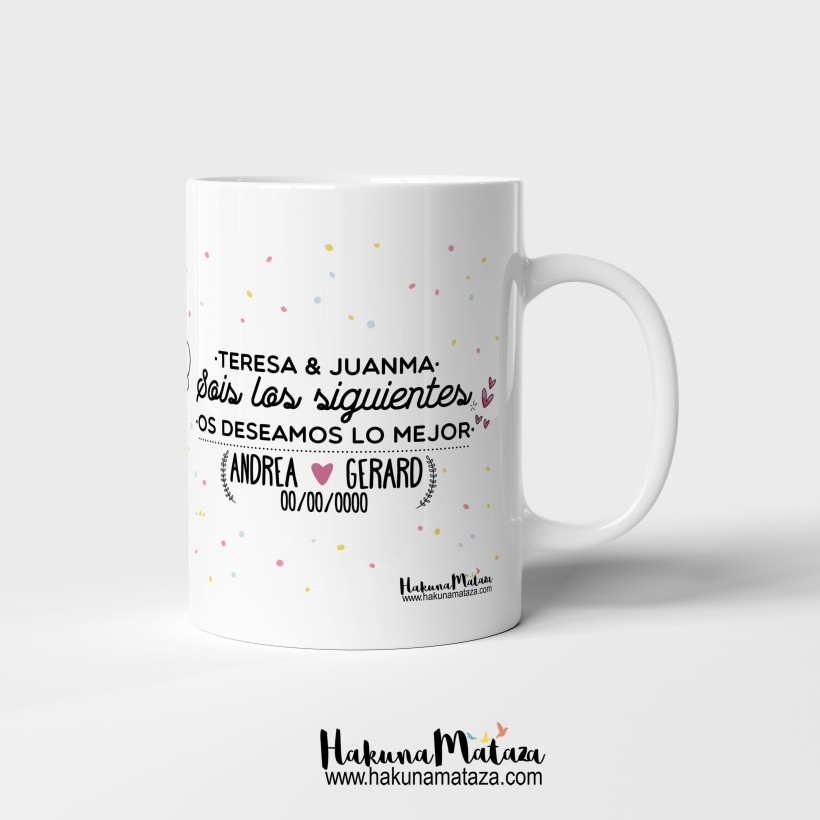 Taza personalizada - Sois los siguientes os deseamos lo mejor Taza personalizada - Sois los siguientes os deseamos lo mejor