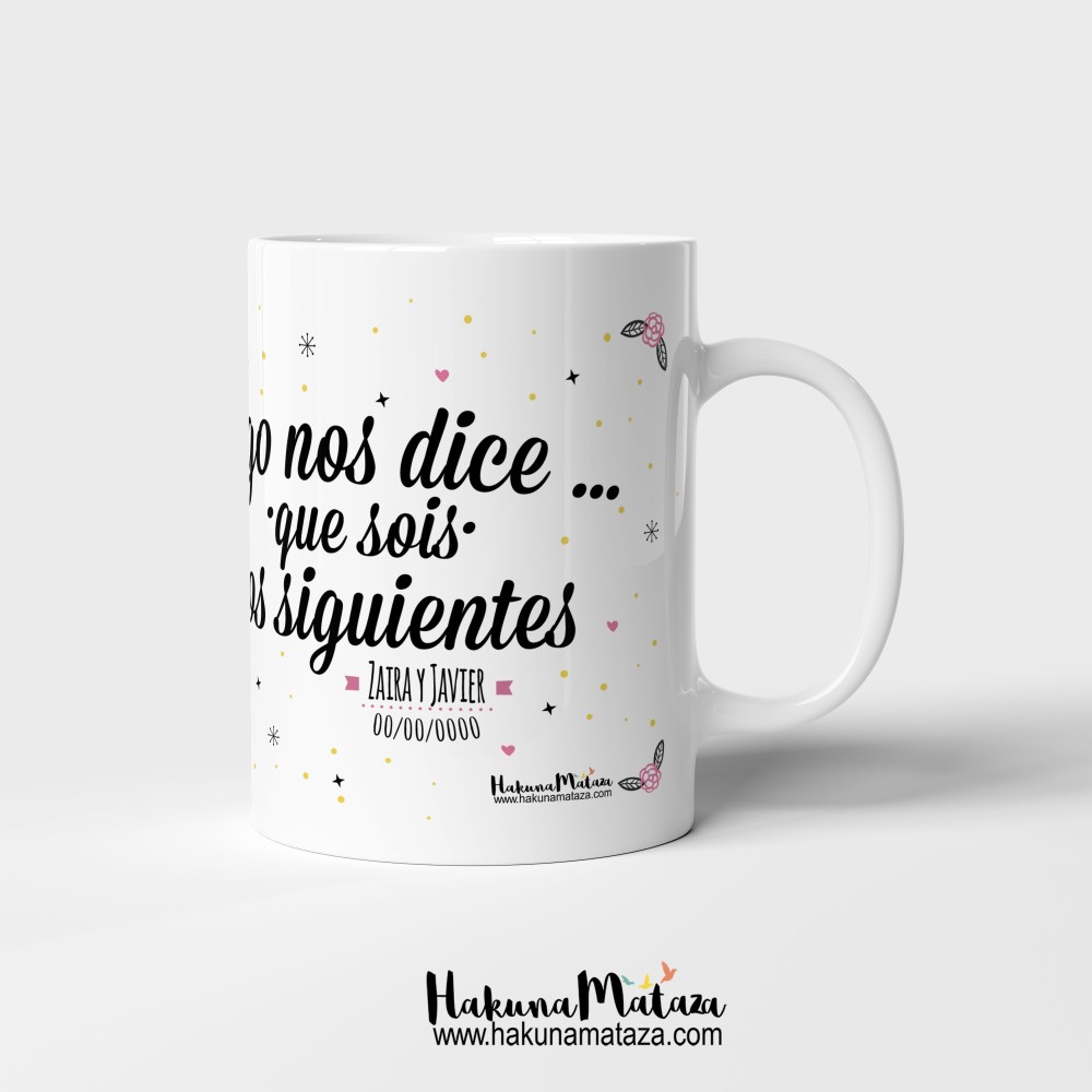 Taza personalizada - Algo nos dice que sois los siguientes (pareja)