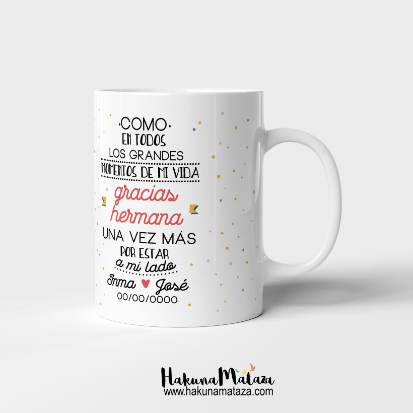 Taza personalizada con foto - Gracias Hermana 2