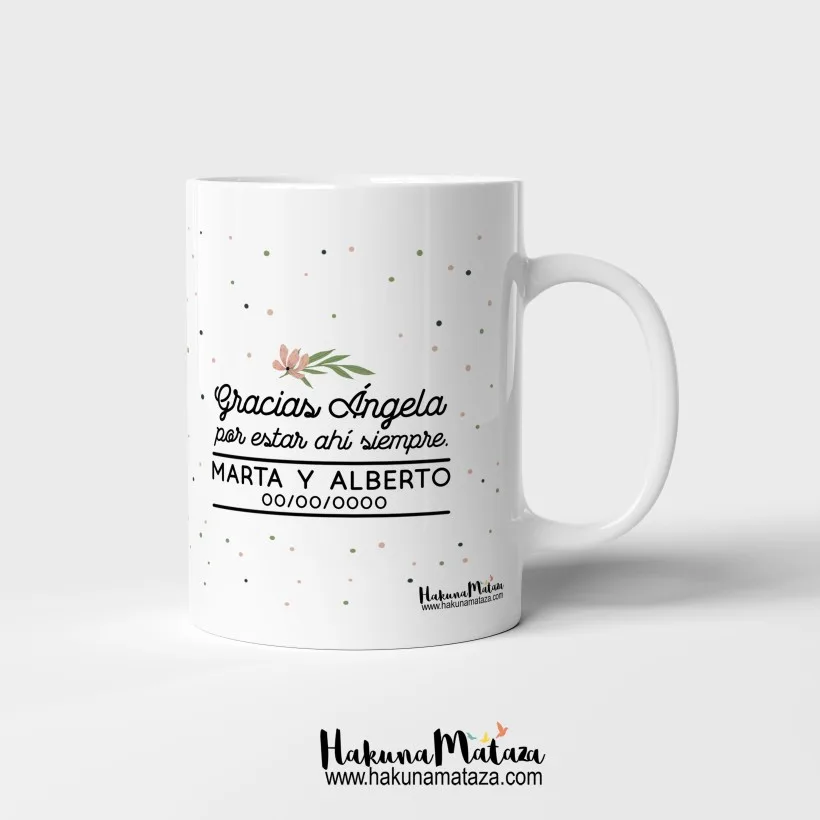 Taza personalizada - Lo mas bonito de tenerte como testigo | Hakuna Mataza 2