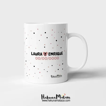 Taza personalizada - Ayer novio/a, hoy marido/mujer · detalle